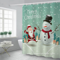 Christmas digital prinitng non-perforated shower curtain